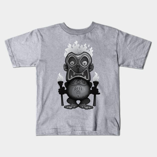 Tiki Munkee Kids T-Shirt by fizzgig